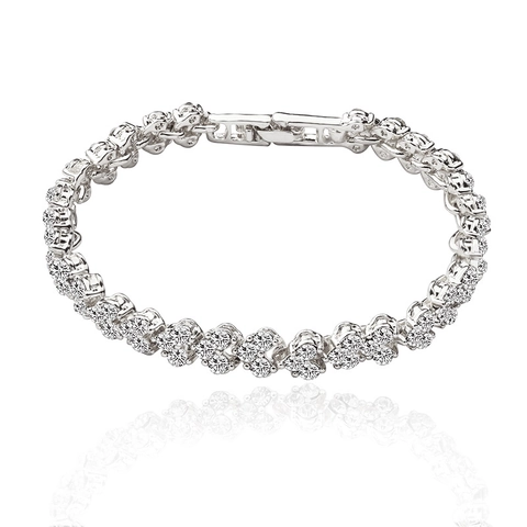Shiny Zircon Bracelet Alloy Rhinestone Adjustable Fashion Jewelry For Women Heart Moon Star Cat Elegant