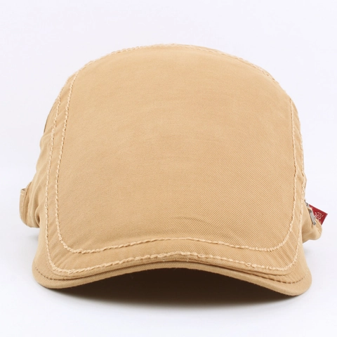 Gorra Plana Estilo Británico Algodón Ajustable Sombrero Ivy Vintage Color Sólido Para Hombres Mujeres Logo M Metal