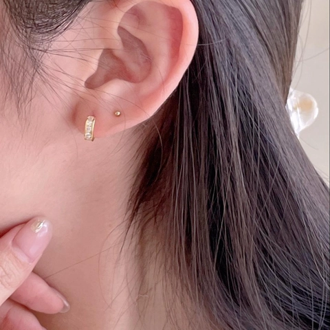 925 Sterling Silber Ohrring Stecker Zirkonia Ohrstecker Einfache C-Form Minimalistischer Vielseitiger Schmuck Für Frauen