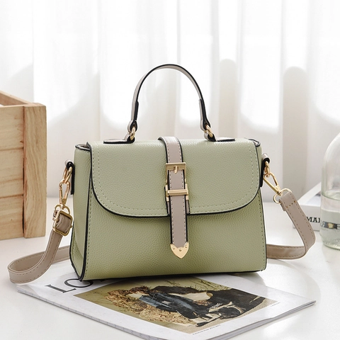 Borsa A Mano Alla Moda In Pelle PU Grana Litchi Manico Superiore Tracolla Multi Scomparti Retrò Donne