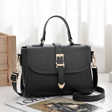 Borsa A Mano Alla Moda In Pelle PU Grana Litchi Manico Superiore Tracolla Multi Scomparti Retrò Donne