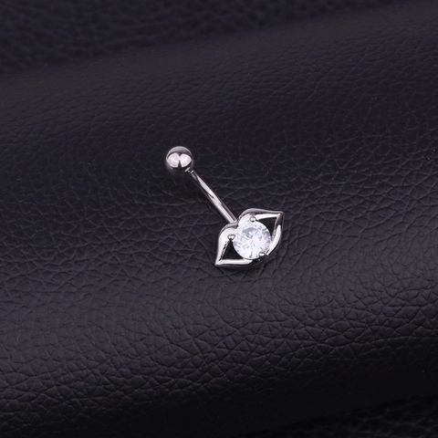 Navelpiercing Ring Roestvrij Staal Lipvorm Ingelegde Zirkoon Lichaamssieraden Sexy Voor Vrouwen