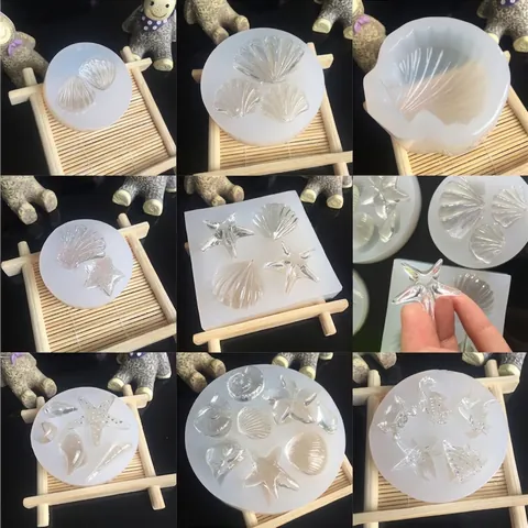 Ocean Series Silicone Mold Seashell Starfish Seahorse Crab Mirror Surface For DIY Resin Casting Epoxy Jewelry Making Decor