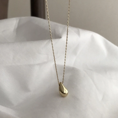 925 Sterling Silber Wassertropfen Anhänger Halskette Minimalist Poliert Schmuck Für Damen