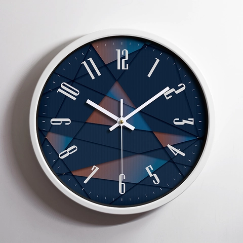 Orologio Da Parete Rotondo Moderno Acciaio Inossidabile Movimento Silenzioso Quadrante Artistico Geometrico Arredamento