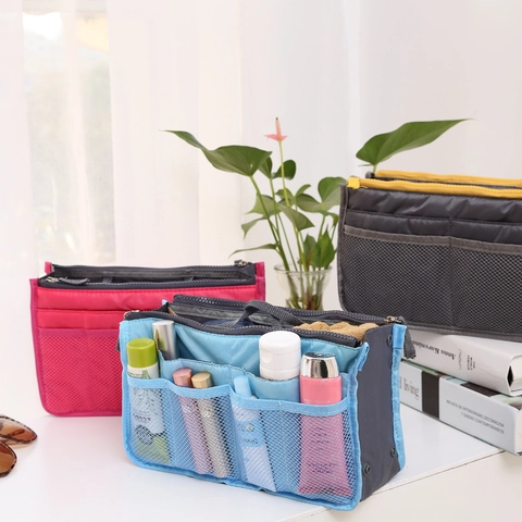 Organizador De Bolso Multi Bolsillo Bag In Bag Nylon Oxford Doble Cremallera Expandible Forro Para Bolso De Mano