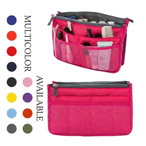 Organizador De Bolso Multi Bolsillo Bag In Bag Nylon Oxford Doble Cremallera Expandible Forro Para Bolso De Mano