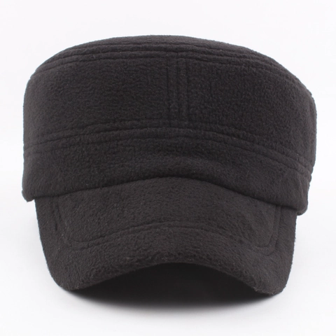 Cappello Cadet Uomo Donna Inverno Caldo Foderato In Pile Cappello Piatto Con Protezione Orecchie Regolabile Stile Militare