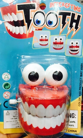 Aufziehbarer Klappergebiss Spielzeug Mit Augen Kunststoff Uhrwerk Springende Zähne Halloween Scherzartikel Für Kinder