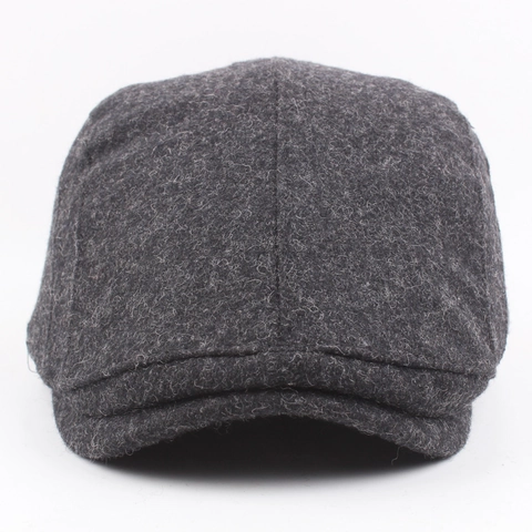 Women Retro Beret Hat Wool Blend Flat Cap With Rose Embroidery Elegant British Style Adjustable Winter Autumn