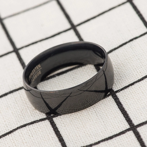 Tungsten Carbide Black Ring For Men Minimalist Matte Finish Durable Classic Comfort Fit Band Jewelry Accessory