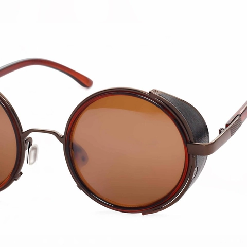 Runde Steampunk Sonnenbrille Retro Gothic Punk Metallrahmen Verspiegelte Gläser Mit Seitenschutz Unisex UV400 Brillen