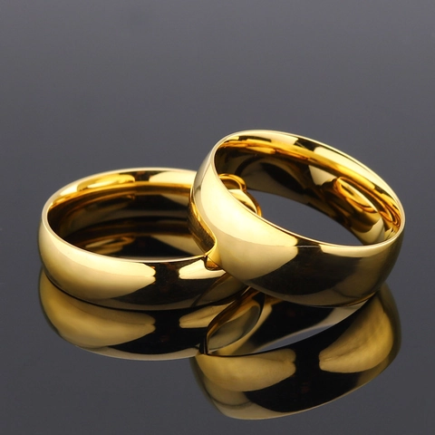 Minimalist Titanium Steel Polished Band Ring For Men Women Fashion Plain Coupling Finger Ring Multiple Color Options Jewelry