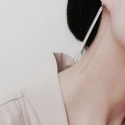 Minimalistische Lange Stab Ohrhänger Legierung Geometrische Lineare Drop Für Damen Mit Edelstahl Ohrstecker
