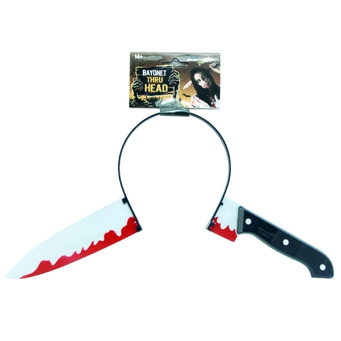Halloween Stirnband Gruselige Blutige Messer Spritze Säge Beil Axt Kopfschmuck Horror Cosplay Party Streich Requisite Kunststoff