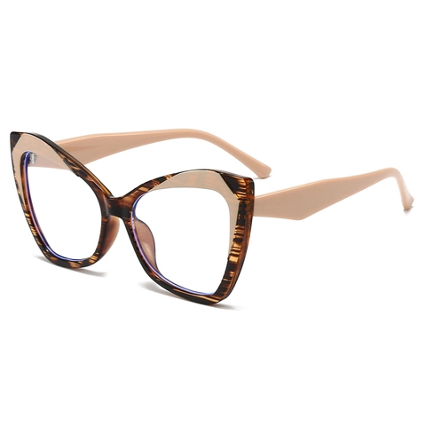Occhiali Occhio Di Gatto Anti Luce Blu TR90 Moda Retro Pois Lenti Trasparenti Montatura Per Donna