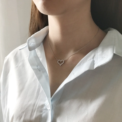 Herzanhänger Halskette 925 Sterlingsilber Weißgold Vergoldet Mit Zirkonia Elegantes Schmuckgeschenk Für Damen