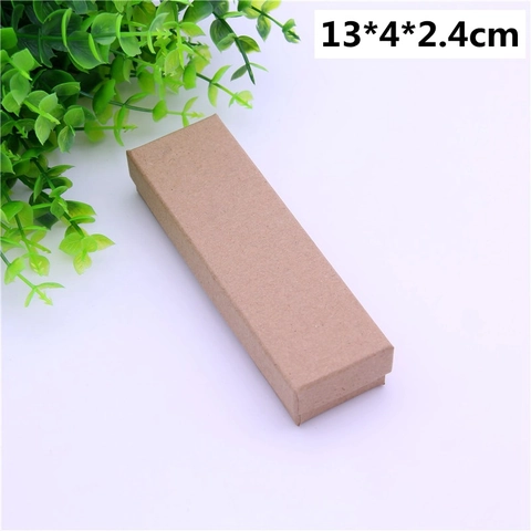 Kraft Paper Jewelry Box Lid And Base Cardboard Gift Case For Necklace Bracelet Pendant With Lining Retro Style