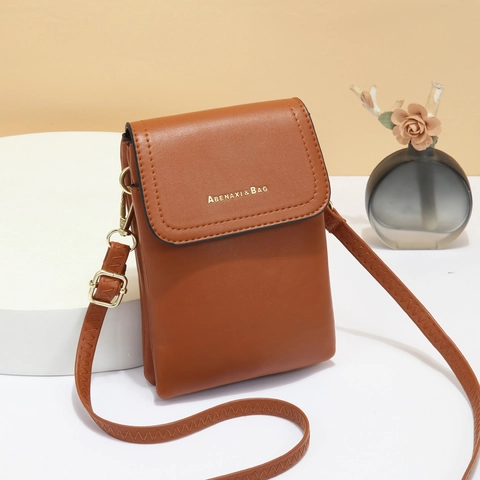 Dames PU Lederen Verticale Telefoon Schoudertas Mini Magnetische Flap Multi Layer Tas Dagelijks Casual Mode