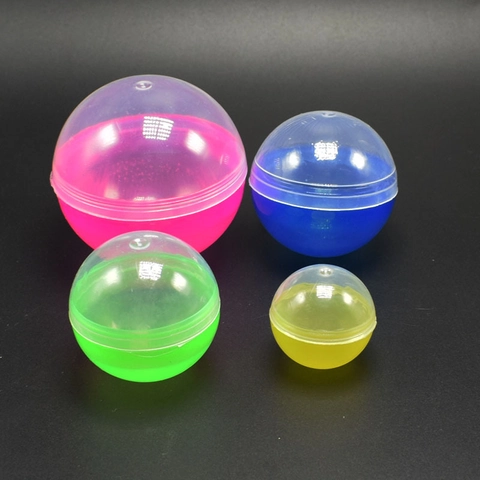 Empty Plastic Gashapon Capsules Vending Machine Shells Transparent Colorful Round Toy Containers For Kids DIY Gift Party Favors