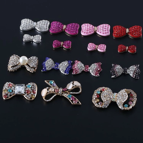 Accessori DIY Fiocco Lega Strass Perla Artificial Charms Per Cover Telefono Scarpe Gioielli Fai Da Te Scintillante Moda Elegante