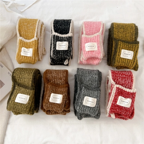 Strickschal Mit Taschen Lang Schmal Grobstrick Warm Winter Kontrastbesatz Weich Für Damen