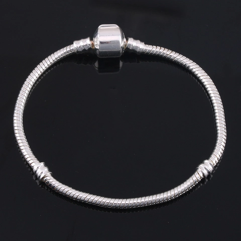 Snake Chain Bracelet Alloy Metal DIY Basic Charm Chain With Barrel Clasp Fashion Jewelry For Women Trendy Classic Style