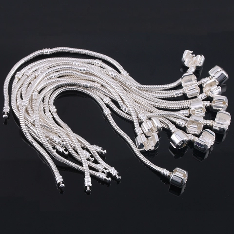 Snake Chain Bracelet Alloy Metal DIY Basic Charm Chain With Barrel Clasp Fashion Jewelry For Women Trendy Classic Style