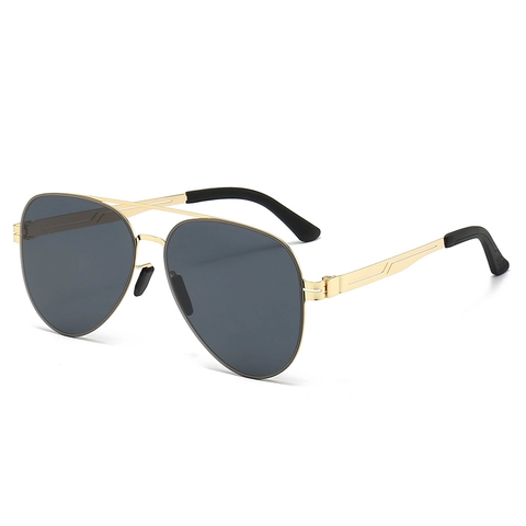 Lunettes De Soleil Aviateur Monture Métallique Protection UV400 Style Pilote Double Pont Pour Hommes Femmes
