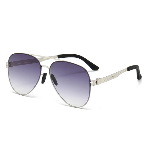 Lunettes De Soleil Aviateur Monture Métallique Protection UV400 Style Pilote Double Pont Pour Hommes Femmes