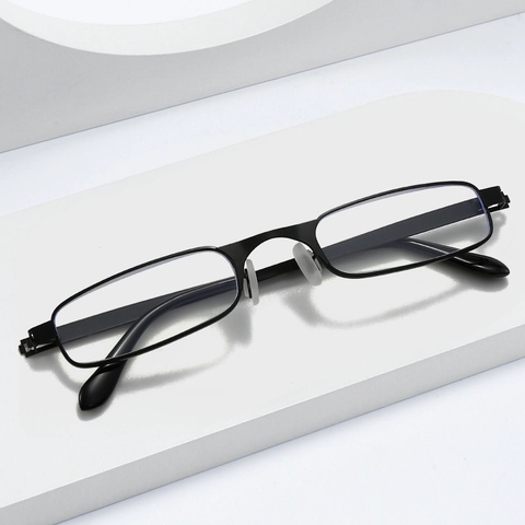 Gafas De Lectura De Montura Metálica Rectangular Estrecha Elegantes Ligeras Delgadas Simples Para Mujeres Hombres