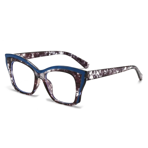 Cat Eye Glasses Frame TR90 Anti-Blue Light Color Block Square Eyeglasses For Women Men Trendy Vintage Optical Eyewear
