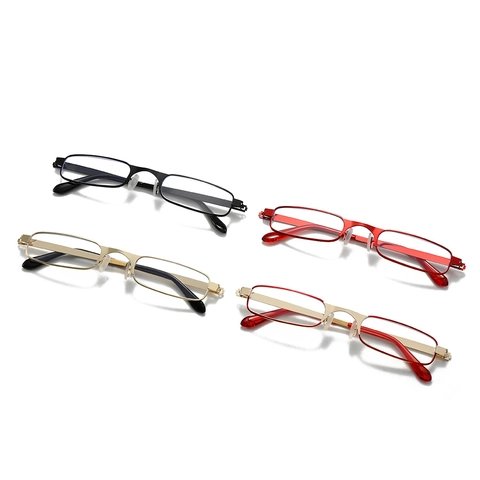 Gafas De Lectura De Montura Metálica Rectangular Estrecha Elegantes Ligeras Delgadas Simples Para Mujeres Hombres