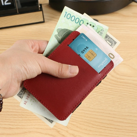 Portafoglio Magico Sottile Da Uomo Porta Carte In Pelle PU Minimalista Portatile Con Elastici