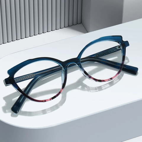 Occhiali Anti Luce Blu Gatto Occhio Moda Montatura Ottica TR90 Donne Eleganti Lenti Anti Fatica Tendenza