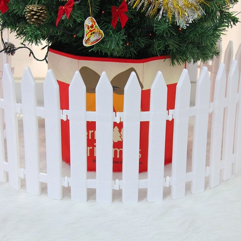Clôture En Plastique Blanc Décoration Sapin Noël Bordure Jardin Panneaux Emboîtables Décoratifs Style Pastoral