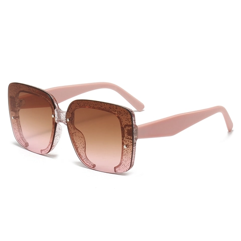 Oversized Square Sunglasses For Women Glitter Sparkly PC Frame Gradient Lenses UV400 Protection Trendy Fashion Eyewear