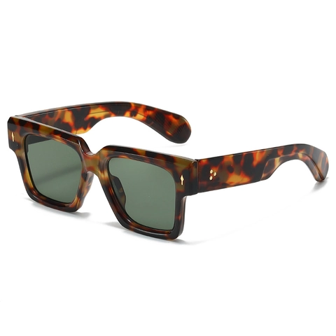 Gafas De Sol Cuadradas Oversized Vintage Para Mujeres Hombres Moda Marco PC Protección UV400 Decoración Remache Punk