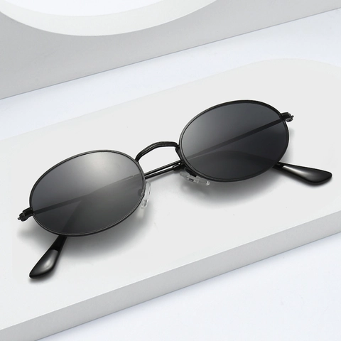 Gafas De Sol Ovaladas De Metal Retro Protección UV400 Ligeras Vintage De Moda Para Hombres Y Mujeres Conducir