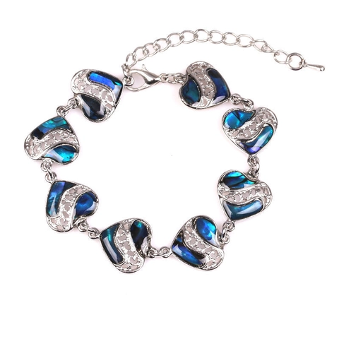Bracciale Moda Lega Conchiglia Di Abulone Colorata Iridescente Forme Di Farfalla Cuore Catena Di Extensione Regolabile Per Donne Gioielli Regalo