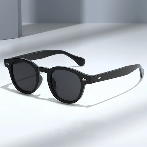 Retro Oval Sunglasses PC Frame AC Lens UV400 Protection Metal Rivet Decor Fashion Trendy Shades For Men Women Driving