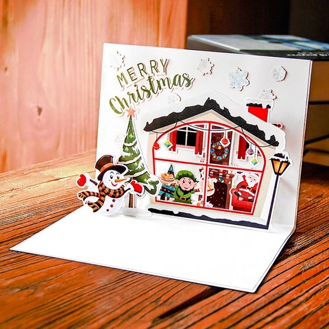 3D Pop Up Greeting Cards Handmade Laser Cut Paper Carving For Christmas Birthday New Year Travel Souvenirs Creative Gift