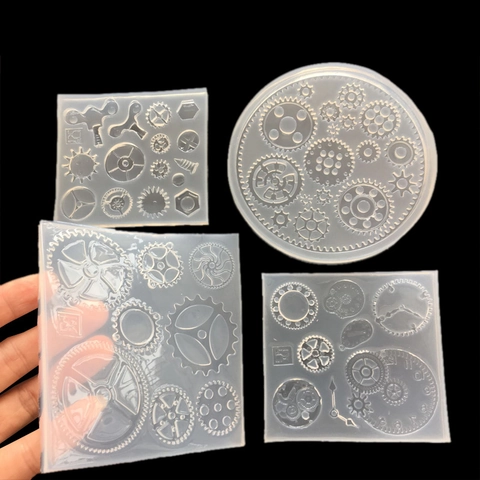 Steampunk Gear Silicone Mold Mechanical Clock Parts Industrial Style For DIY Resin Craft Fondant Cake Decoration