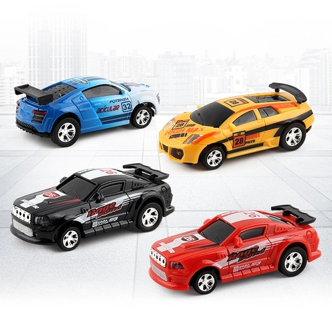 Mini Auto Da Corsa Telecomandata In Lattina Veicolo Giocattolo Portatile Ricaricabile Con Luci LED Per Bambini
