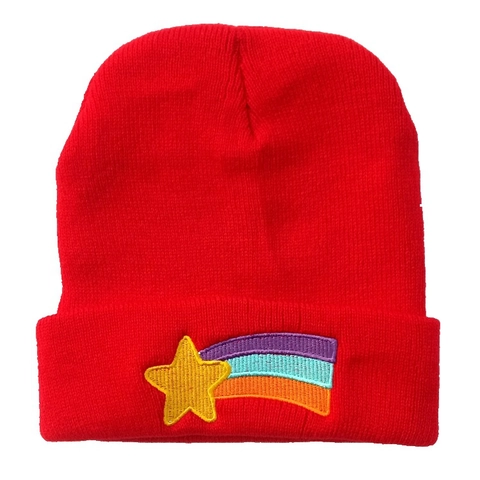 Berretto In Maglia Acrilico Ricamo Stella Cadente Arcobaleno Risvolto Elastico Inverno Hip Hop Per Uomo E Donna