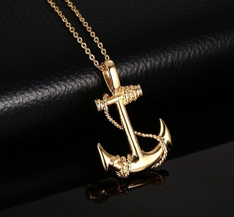 Anchor Pendant Necklace Stainless Steel Vintage Nautical Pirate Style For Men And Women Jewelry Accessory