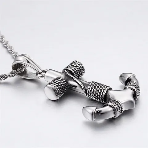 Colgante Ancla Náutica Acero Inoxidable Cuerda Enrollada Vintage Navegación Joyería Para Hombres Mujeres Durable Resistente Corrosión