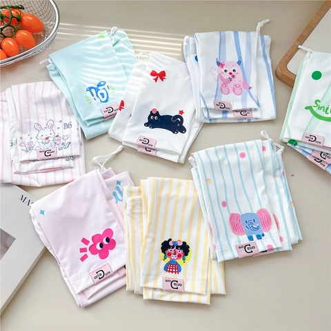 Sun Protection Sleeves Ice Satin Breathable Arm Covers Cartoon Print Adjustable Drawstring Outdoor Driving Cycling Cooling