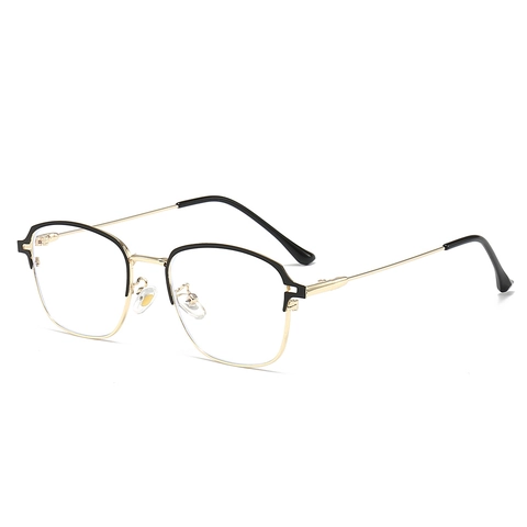 Montura Per Occhiali Quadrata In Metallo Retrò Anti Luce Blu Ottica Moda Stile Unisex