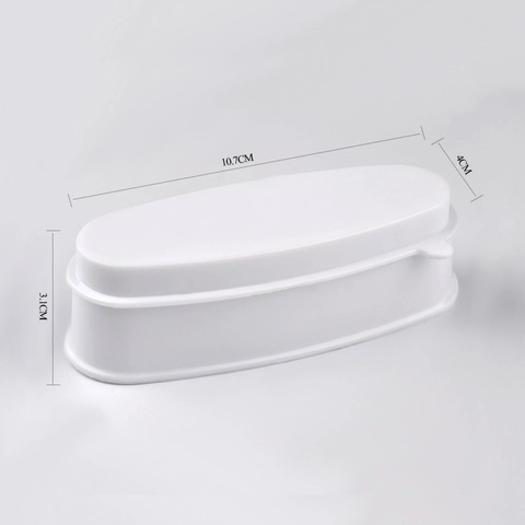 French Nail Dip Powder Tray Plastic Smile Line Guide Dipping Container For Manicure DIY White